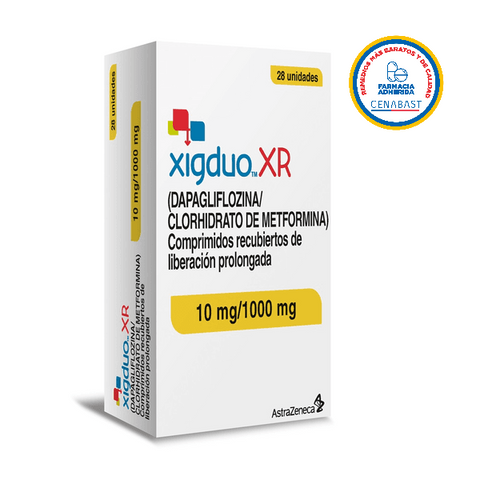 XigDuo Xr x 56 comp LP (Dapagliflozina 10 mg /Metformina 1000 mg) (Cenabast)