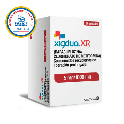 XigDuo Xr x 56 comp LP (Dapagliflozina 5 mg /Metformina 1000 mg) (Cenabast)