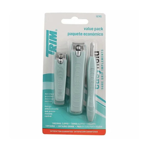 Trim corta uñas + corta uñas grande + pinza de cejas punta oblicua