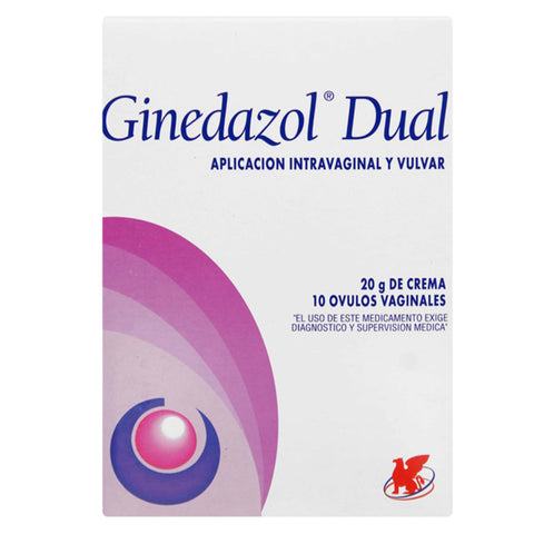 Ginedazol Dual x 20 g Crema - 10 Ovulos Vaginales