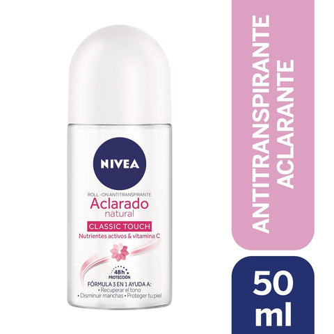 Nivea Desodorante Roll Aclarado Natural Classic Touch X50Ml