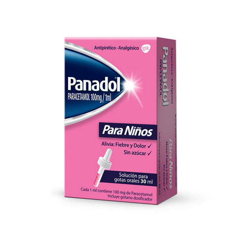 Panadol Niños (Paracetamol) 100Mg/0.8Ml Gotas X 30Ml