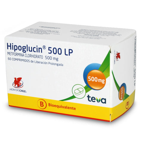 Hipoglucin LP 500 mg x 60 Comprimidos De Liberación Prolongada