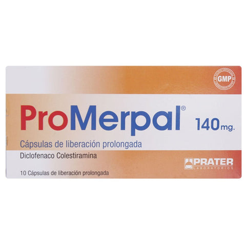 Promerpal (Diclofenaco Colestiramina) 140Mg X10Cap.