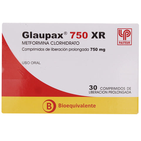 Glaupax 750 XR (B) 750 mg X 30 Comprimidos Liberación Prolongada