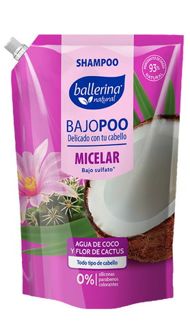 Ballerina Shampoo Bajopoo Coco Flor Cactus X900Ml