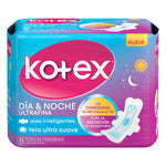 Kotex Toallas HigiÈnicas DÌa & Noche Ultra Fina Suave X 8