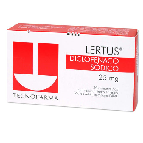 Lertus (Diclofenaco) 25Mg X20Com.Rec.