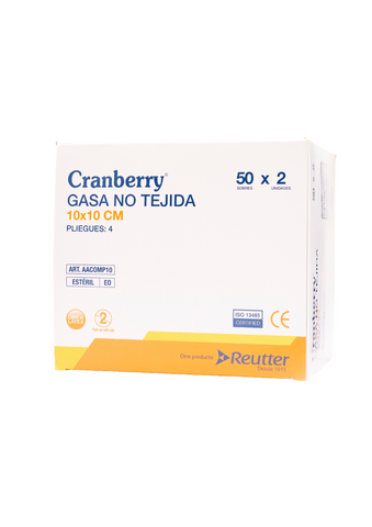 Gasa No Tejida 10 x 10 cm. x 2 u. Cranberry