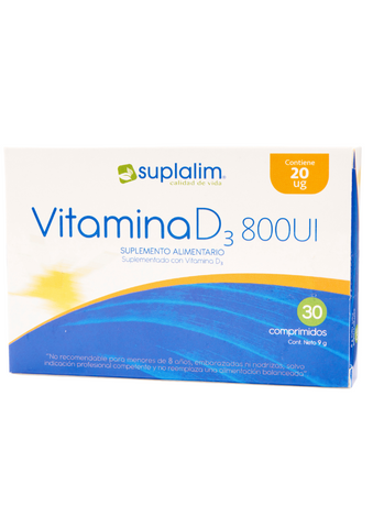 Vitamina D3 800 UI Suplalim x 30