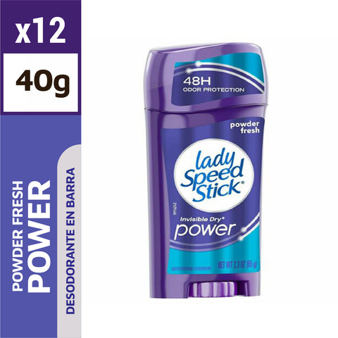 Lady Speed Stick Desodorante Barra Powder Fresh 24/7 x 45 g