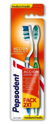 Pepsoden Cepillo Dental Acción Antiplaca Medio X2