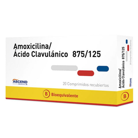 Amoxicilina 875 mg / Acido Clavulanico 125 mg x 20 comprimidos