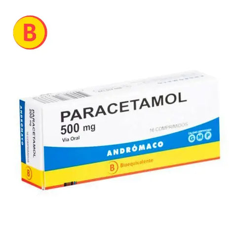 Paracetamol (B) 500 mg x 16 Com. Andrómaco